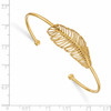 Lex & Lu Sterling Silver Gold-tone Leaf Cuff Bangle - 2 - Lex & Lu