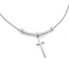 Lex & Lu Sterling Silver Polished Cross Necklace - Lex & Lu