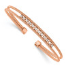 Lex & Lu Sterling Silver w/Rhodium Rose Gold-plated CZ Woven Cuff - Lex & Lu