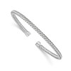 Lex & Lu Sterling Silver Polished Woven Cuff Bangle LAL48424 - Lex & Lu