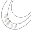 Lex & Lu Sterling Silver Polished Leaf Multi-Strand Necklace - Lex & Lu