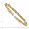 Lex & Lu Sterling Silver Gold-tone CZ Woven Cuff LAL48457 - 2 - Lex & Lu