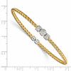 Lex & Lu Sterling Silver Gold-tone CZ Woven Cuff LAL48463 - 2 - Lex & Lu