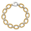 Lex & Lu Sterling Silver Gold-tone CZ Woven Link Bracelet - 5 - Lex & Lu