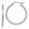 Lex & Lu 10K White Gold Polished Hinged Hoop Earrings LAL48509 - Lex & Lu