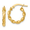 Lex & Lu 10k Yellow Gold & Textured Twisted Hinged Hoop Earrings LALTA70 - Lex & Lu