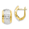 Lex & Lu 10k Yellow Gold w/Rhodium D/C Hinged Earrings - Lex & Lu
