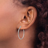 Lex & Lu Sterling Silver Polished Hinged Hoop Earrings LAL48562 - 3 - Lex & Lu