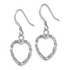 Lex & Lu Sterling Silver Textured Heart Shepherd Hook Dangle Earring - 2 - Lex & Lu