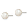 Lex & Lu Sterling Silver White FW Cultured Pearl 7-7.5mm Button Earrings - 2 - Lex & Lu