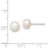 Lex & Lu Sterling Silver White FW Cultured Pearl 7-7.5mm Button Earrings - 4 - Lex & Lu