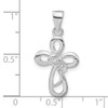 Lex & Lu Sterling Silver & CZ Polished Cross Pendant - 3 - Lex & Lu