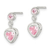 Lex & Lu Sterling Silver Pink Heart CZ Earrings LAL4891 - 2 - Lex & Lu