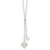Lex & Lu Sterling Silver Polished & Textured Puffed Heart Drop Necklace 17'' - 2 - Lex & Lu