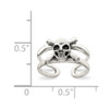 Lex & Lu Sterling Silver Antiqued Skull Toe Ring - 4 - Lex & Lu