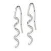 Lex & Lu Sterling Silver Spiral Dangle Shepherd Hook Earrings - 2 - Lex & Lu