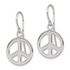 Lex & Lu Sterling Silver Polished Peace Sign Dangle Earrings - 2 - Lex & Lu