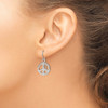 Lex & Lu Sterling Silver Polished Peace Sign Dangle Earrings - 3 - Lex & Lu