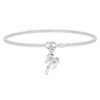 Lex & Lu Sterling Silver Solid Polished Palm Tree Anklet 10'' - 3 - Lex & Lu