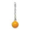 Lex & Lu Sterling Silver Yellow Enameled Bead 1/2'' Dangle Enhancer - Lex & Lu