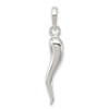 Lex & Lu Sterling Silver Italian Horn Pendant LAL4188 LALQC6096 - Lex & Lu