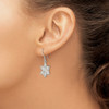 Lex & Lu Sterling Silver Polished & Satin CZ Snowflake Dangle Earrings - 3 - Lex & Lu