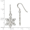 Lex & Lu Sterling Silver Polished & Satin CZ Snowflake Dangle Earrings - 4 - Lex & Lu