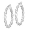 Lex & Lu Sterling Silver w/Rhodium Twist 35mm Hoop Earrings - 2 - Lex & Lu