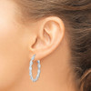Lex & Lu Sterling Silver w/Rhodium Twist 35mm Hoop Earrings - 3 - Lex & Lu