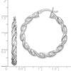 Lex & Lu Sterling Silver w/Rhodium Twist 35mm Hoop Earrings - 4 - Lex & Lu