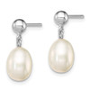 Lex & Lu Sterling Silver 7-8mm White Freshwater Cultured Pearl Earrings - 2 - Lex & Lu