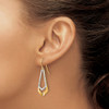 Lex & Lu 10k Yellow Gold Two-tone D/C Shepherd Hook Dangle Earrings - 3 - Lex & Lu