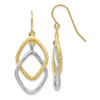 Lex & Lu 10k Yellow Gold Two-tone Shepherd Hook Dangle Earrings - Lex & Lu