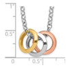 Lex & Lu Sterling Silver Rhod Plated, Yellow GP & Rose GP, 3 Circle Necklace 16'' - 3 - Lex & Lu