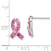 Lex & Lu Sterling Silver Pink Stellux Crystal Ribbon Post Earrings - 4 - Lex & Lu