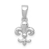 Lex & Lu Sterling Silver w/Rhodium Fleur de lis Pendant - Lex & Lu