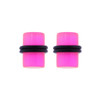 Lex & Lu Pair of Acrylic Glow in the Dark Ear Plugs w/Black O-Rings 10G-0 Gauge-Lex & Lu