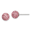 Lex & Lu Sterling Silver 8mm Pink Czech Crystal Post Earrings - Lex & Lu