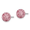 Lex & Lu Sterling Silver 8mm Pink Czech Crystal Post Earrings - 2 - Lex & Lu