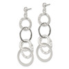Lex & Lu Sterling Silver Polished and Textured Circle Post Dangle Earrings - 2 - Lex & Lu