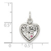 Lex & Lu Sterling Silver Antiqued Sweet 16 Heart Charm - 3 - Lex & Lu