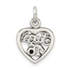 Lex & Lu Sterling Silver Antiqued Sweet 16 Heart Charm - 4 - Lex & Lu