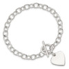 Lex & Lu Sterling Silver Polished Heart Charm Bracelet 7.5'' - 4 - Lex & Lu