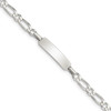 Lex & Lu Sterling Silver Polished Engravable Childrens ID Bracelet 5.5'' - Lex & Lu