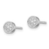 Lex & Lu Sterling Silver w/Rhodium Diamond Circle Post Earrings - 2 - Lex & Lu