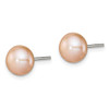 Lex & Lu Sterling Silver Peach FW Cultured Pearl 8mm Button Earrings - 2 - Lex & Lu