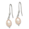Lex & Lu Sterling Silver Pink Cultured Freshwater Pearl Dangle Earrings - 2 - Lex & Lu