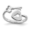 Lex & Lu Sterling Silver Heart Lock & Key Toe Ring LAL5561 - Lex & Lu