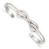 Lex & Lu Sterling Silver Polished Fancy Design Cuff Bangle - Lex & Lu