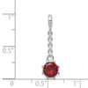 Lex & Lu Sterling Silver Dark Red CZ 1/2'' Dangle Enhancer - 3 - Lex & Lu